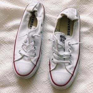 [converse] white low top sneakers!!